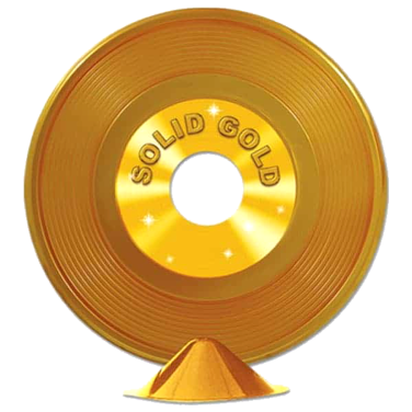 Golden Record Stand Centrepiece
