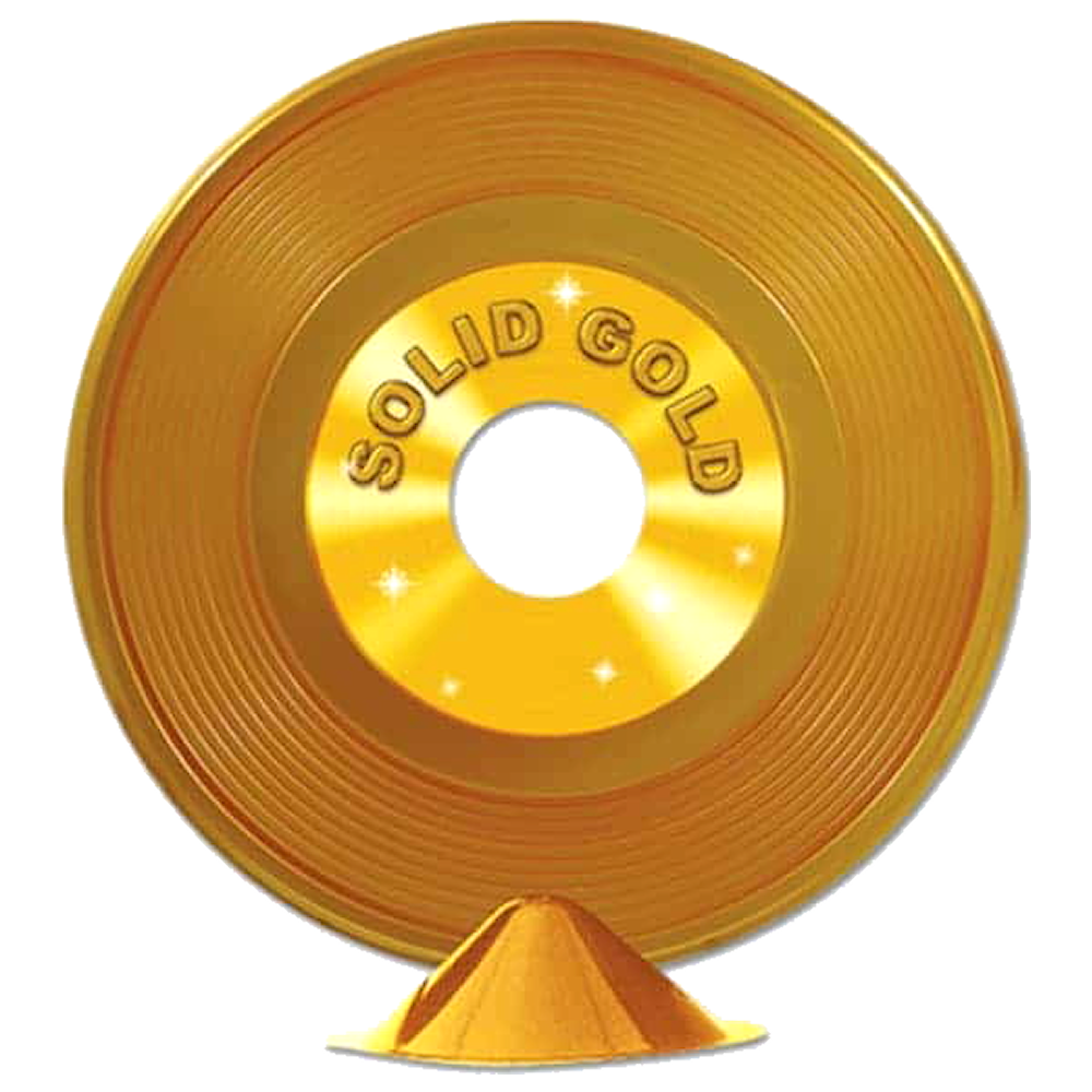 Golden Record Stand Centrepiece