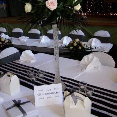 Black & White Striped Table Runner 2