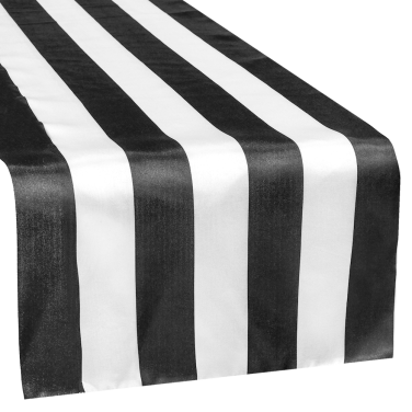 Black & White Striped Table Runner