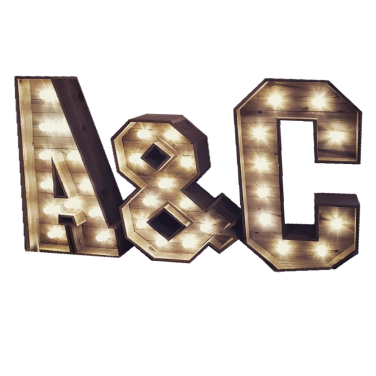 Light Up Rustic Letters Hire