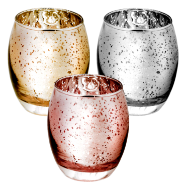 Roly Poly Crackle Tea Light Holders