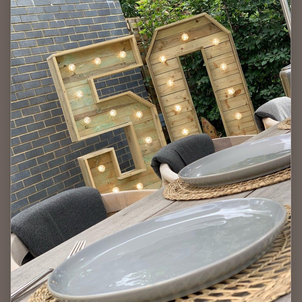 Light Up Rustic Numbers 50Hire
