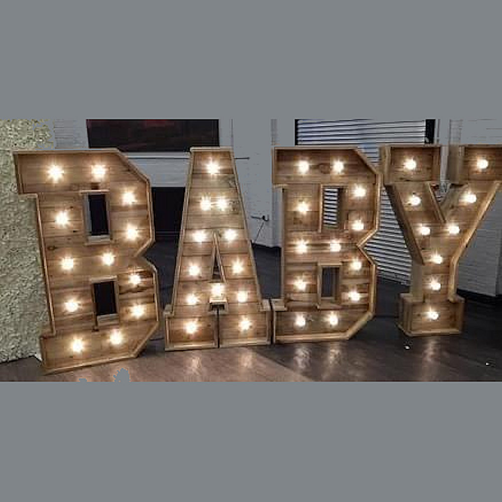 Light Up Rustic Letters Hire