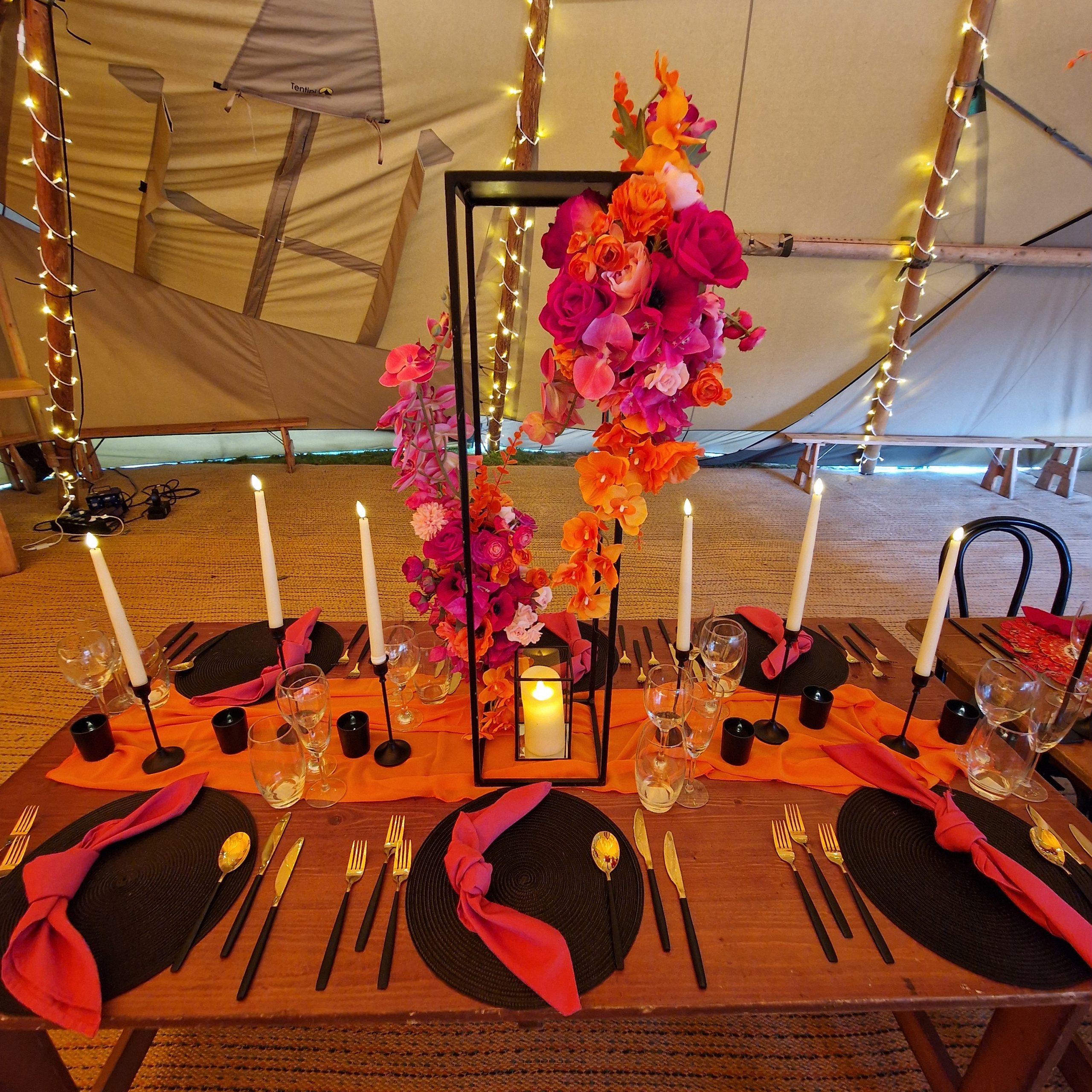 Gold & Black Cutlery Hire Wedding Event Party