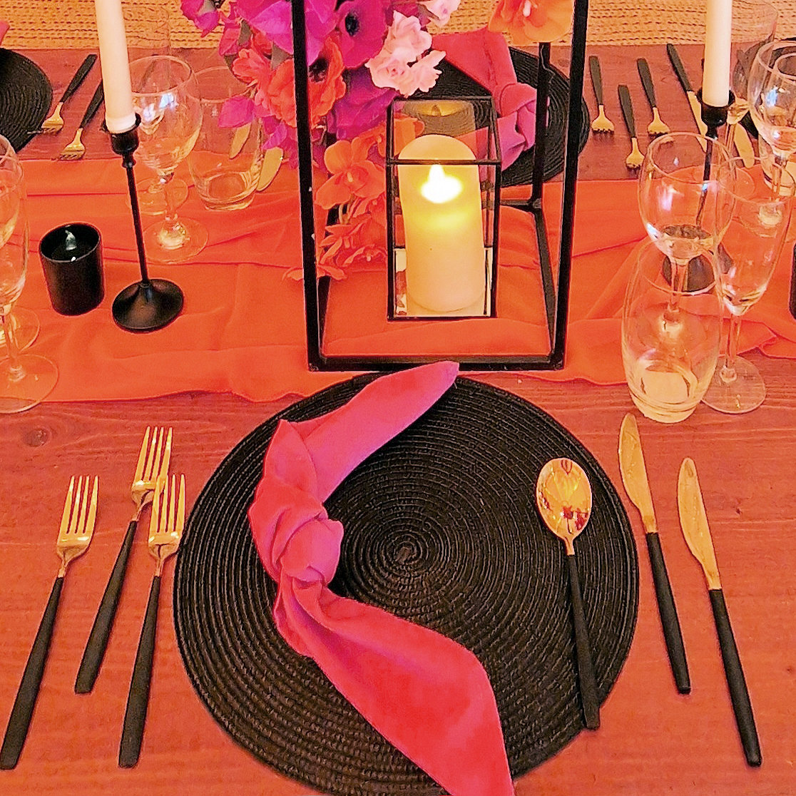 Gold & Black Cutlery Hire Wedding Event Party