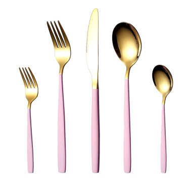 Pink Blush & Gold Cutlery Hire