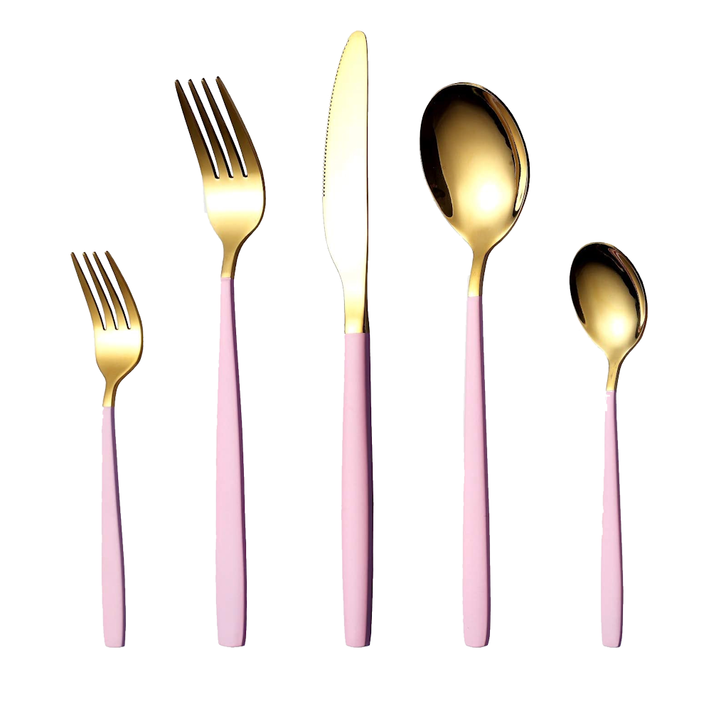 Pink Blush & Gold Cutlery Hire
