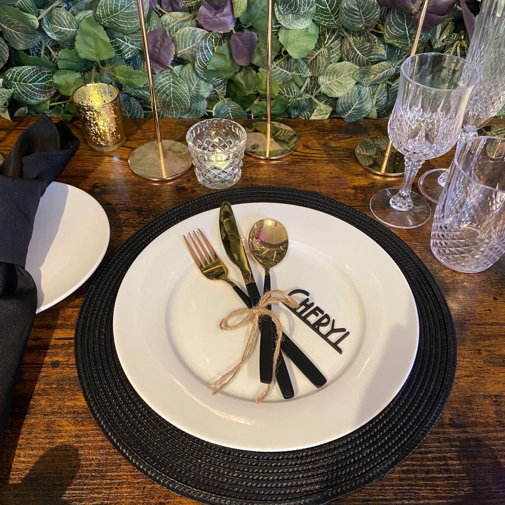 Gold & Black Cutlery Hire Wedding Event Party