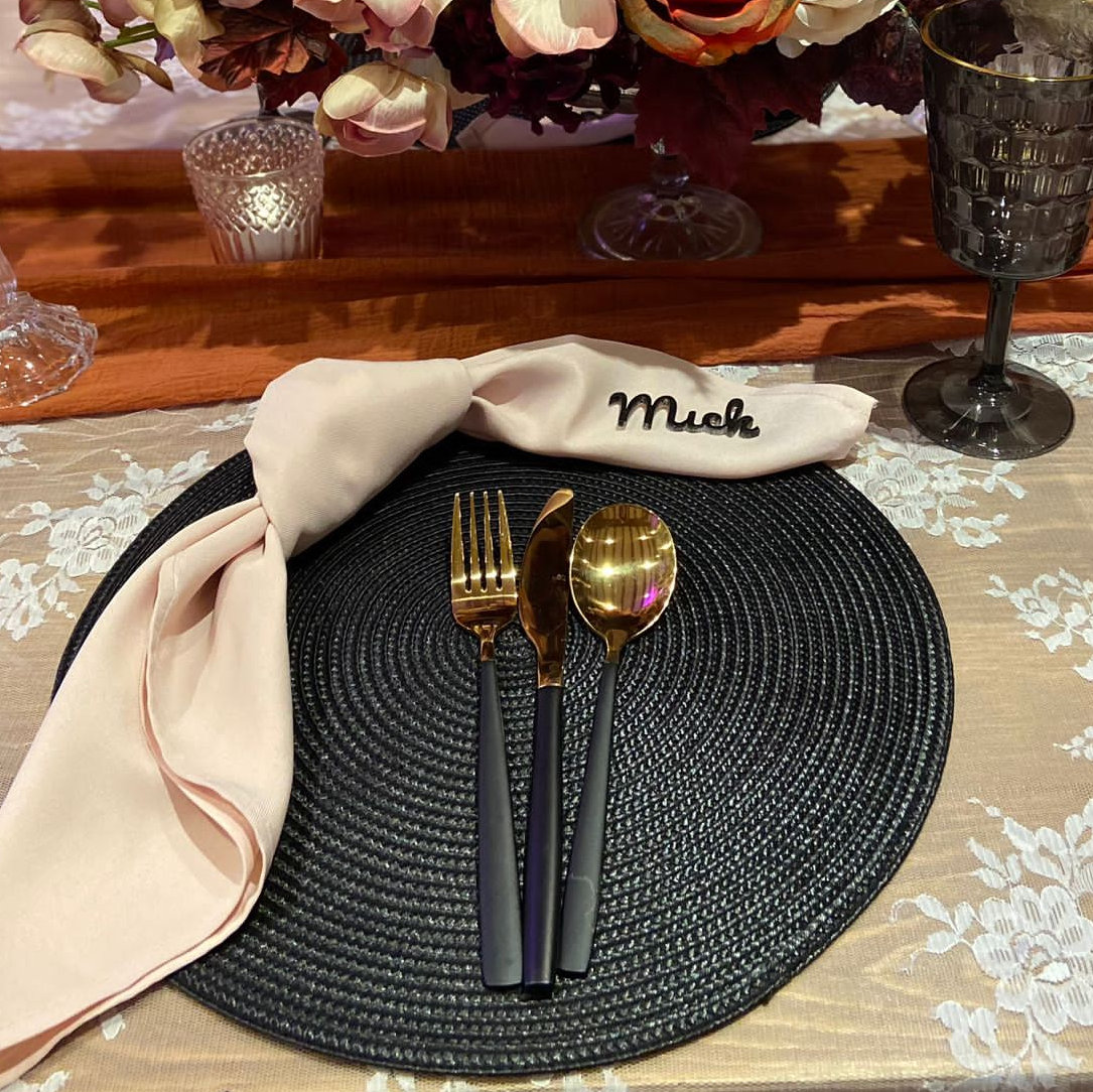 Gold & Black Cutlery Hire Wedding Event Party
