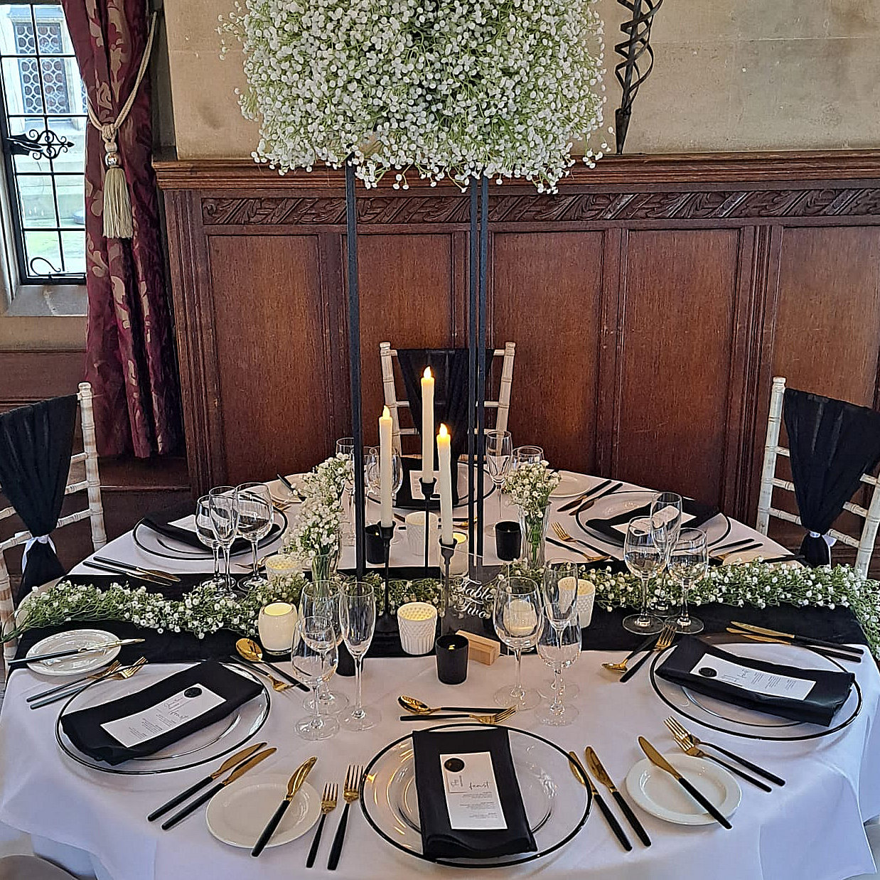 Gold & Black Cutlery Hire Wedding Event Party