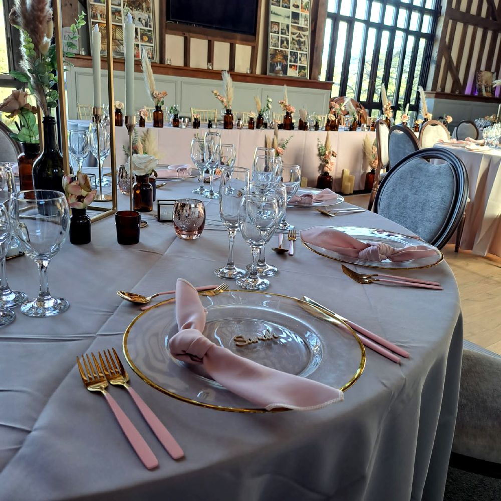 Pink & Gold Cultery Hire Header Wedding Event Party