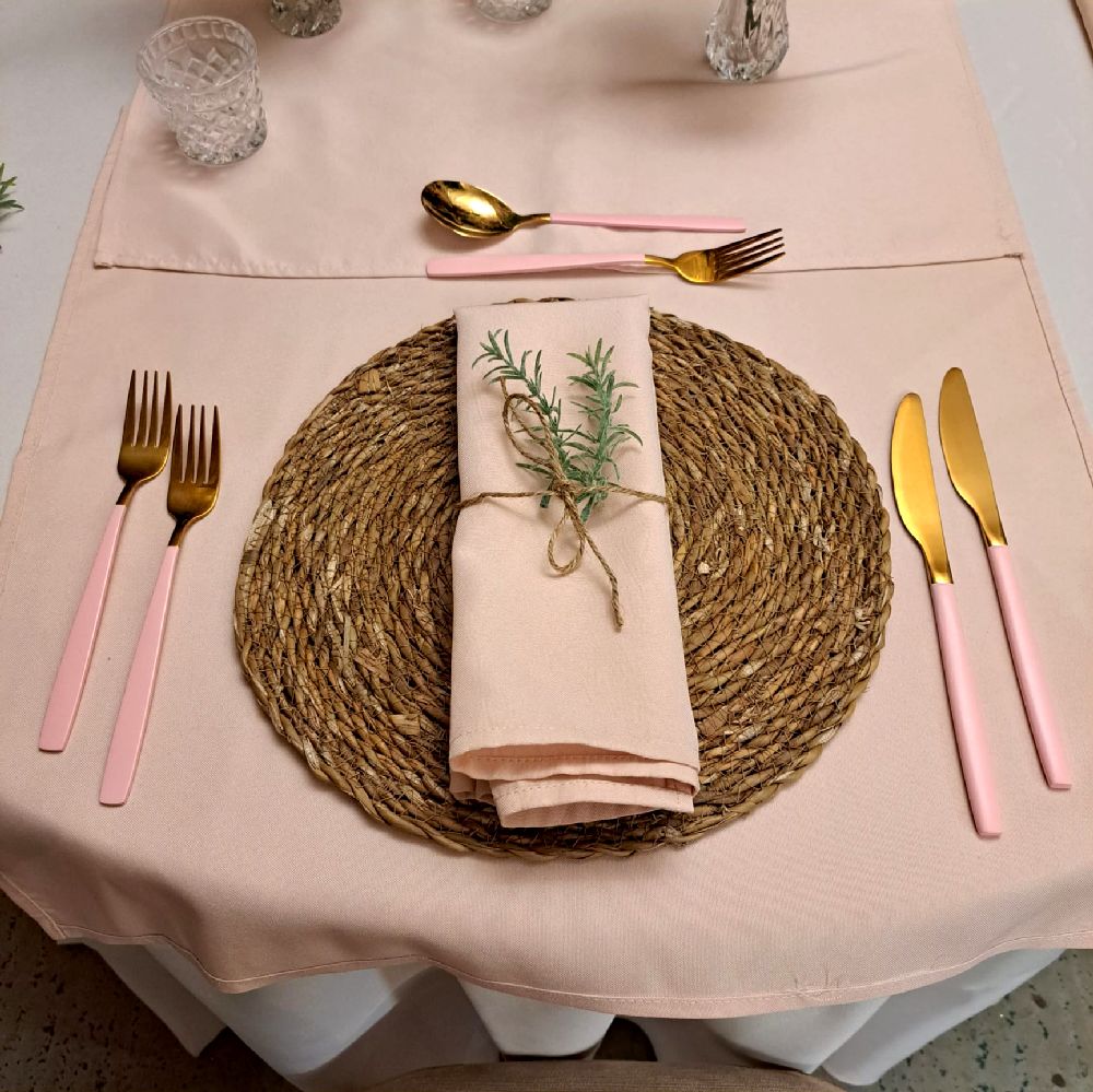 Pink & Gold Cultery Hire Header Wedding Event Party