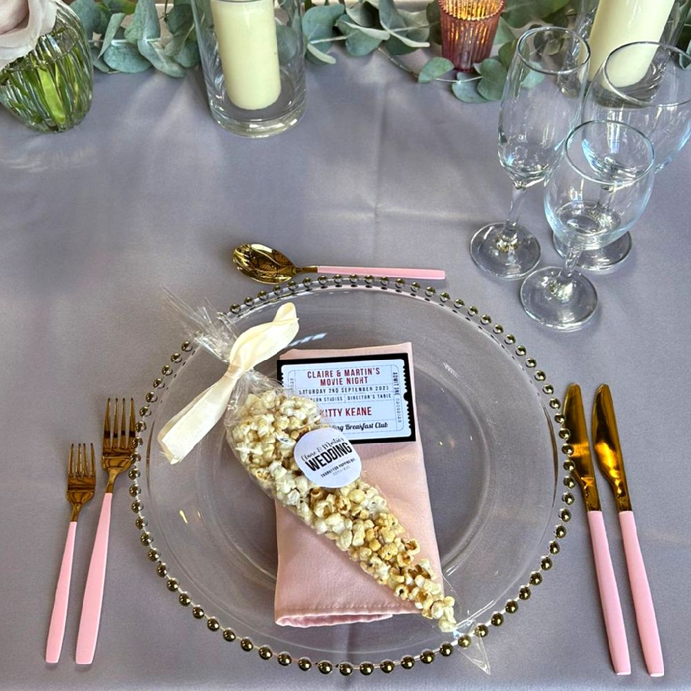 Pink & Gold Cultery Hire Header Wedding Event Party