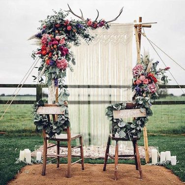 Macrame boho vintage string backdrop 2m wide x 1.8m long
