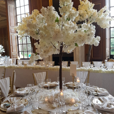 Off White / Pale Ivory Blossom Tree Centrepiece