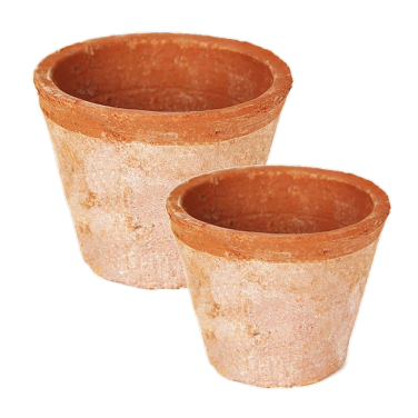 Aged Vintage Terracotta Flower Plant Pots