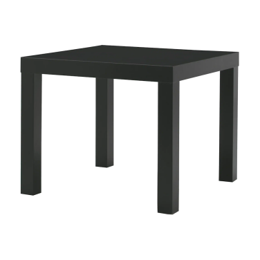 Black Side Square Coffee Table Hire