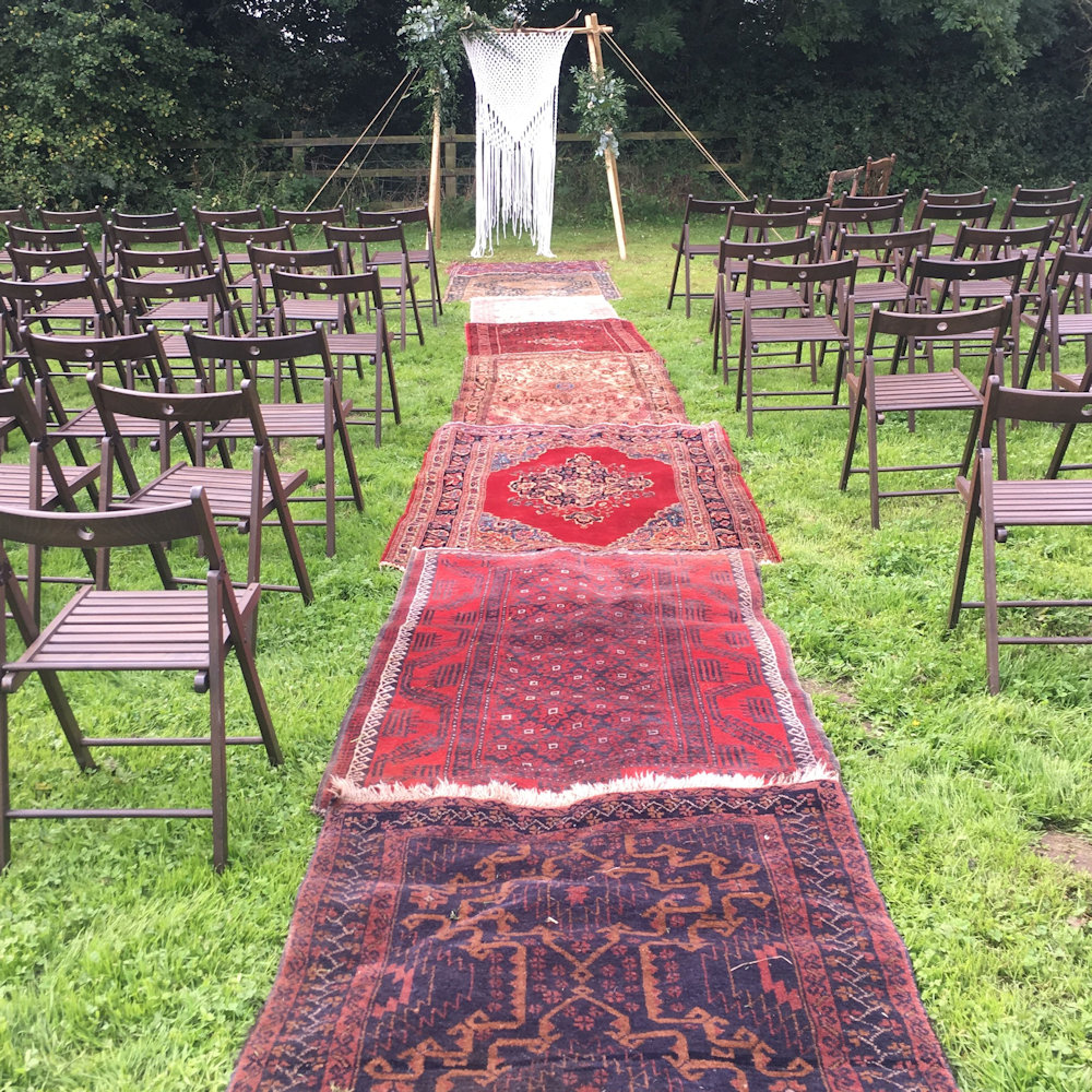 Boho Bohemian Red Rug Aisle Runner