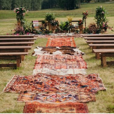 Boho Bohemian Red Rug Aisle Runner