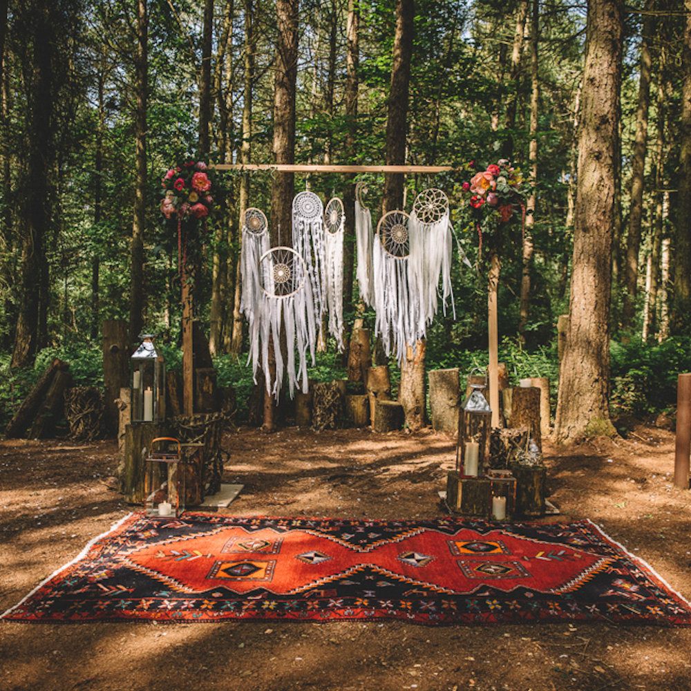 Boho Bohemian Red Rug Aisle Runner
