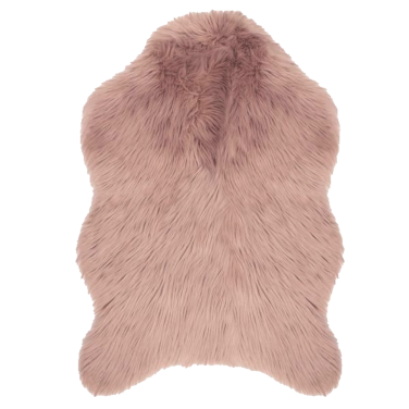 Blush Pink Faux Fur Sheepskin Rug
