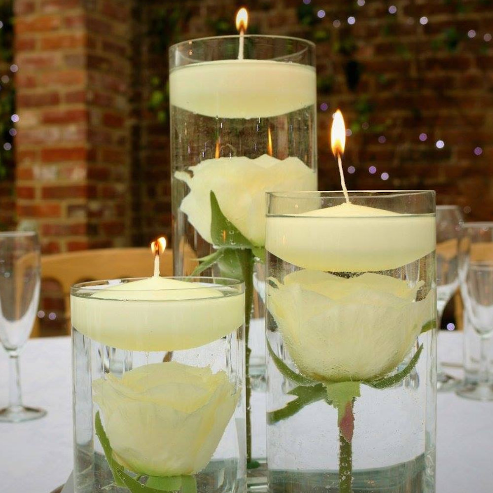 Cylinder Vases with Ivory Roses