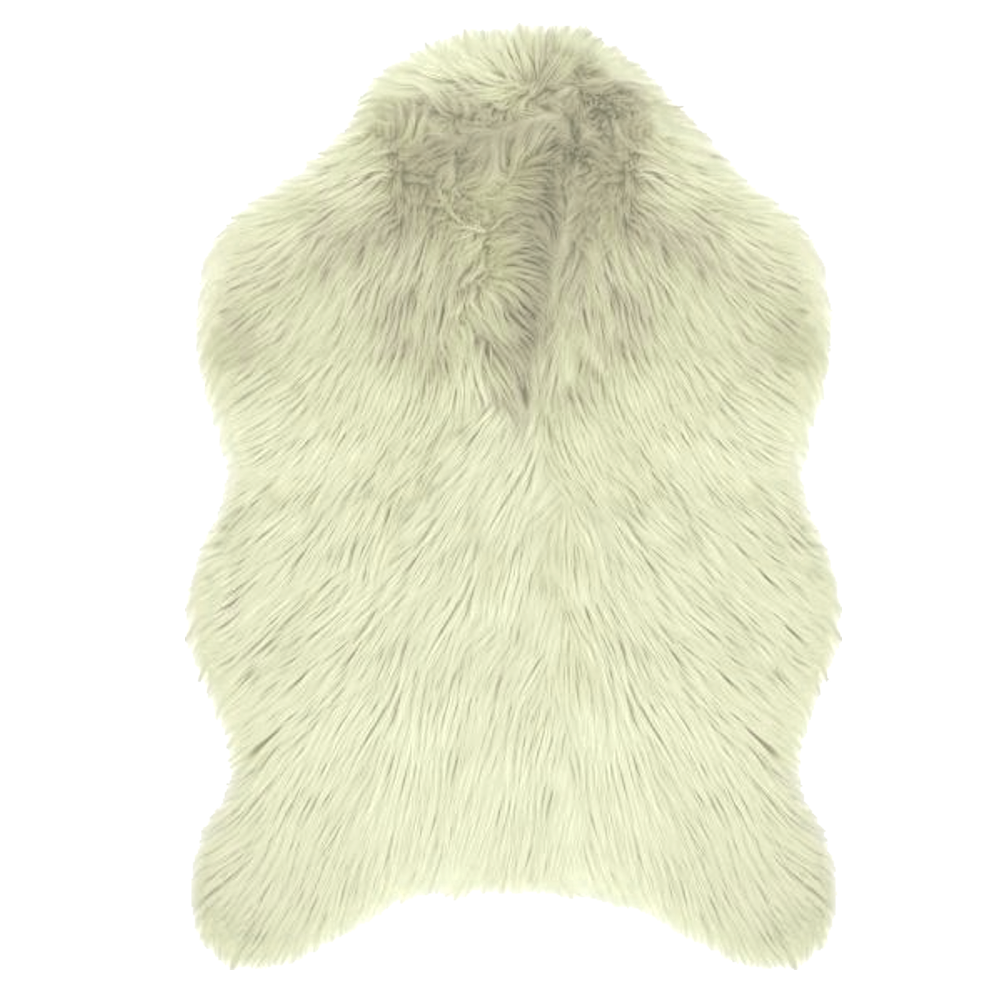 Off White Faux Fur Rug