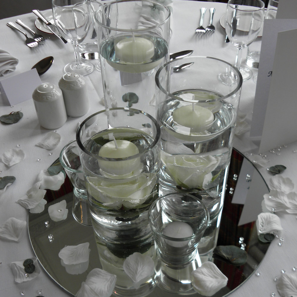 Cylinder Vases with Ivory Roses