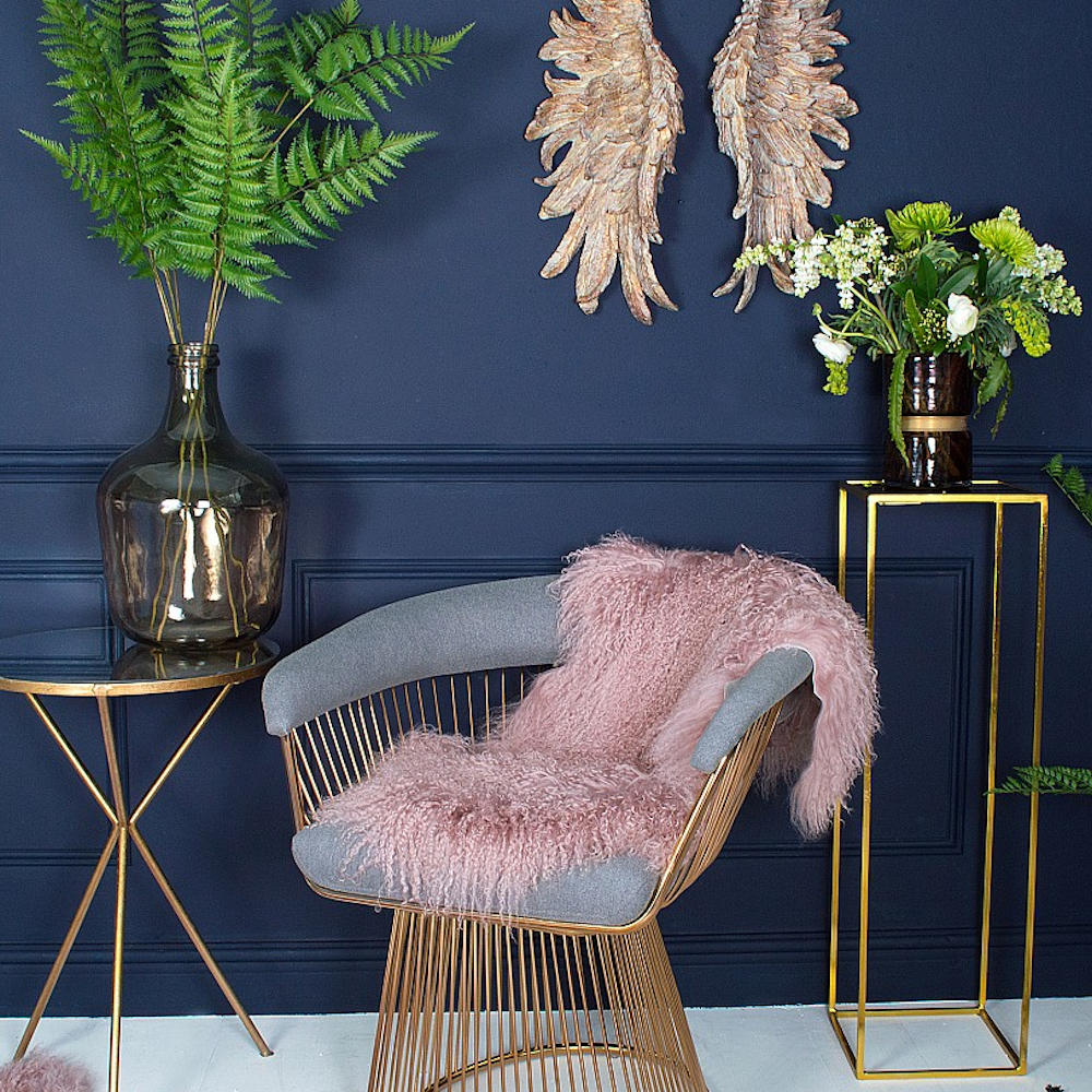 Blush Pink Faux Fur Sheepskin Rug