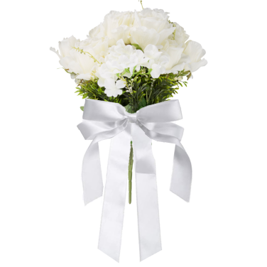 Silk Flower Bunches with Ribbons