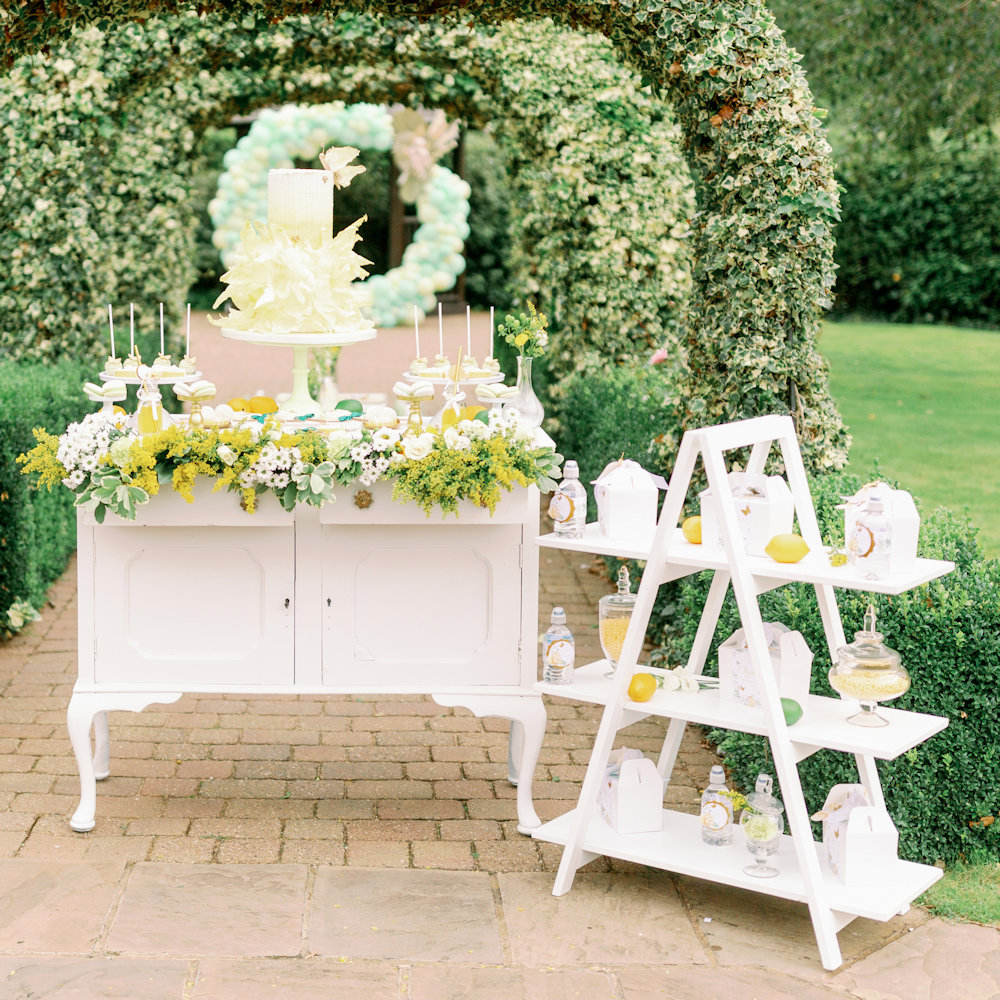 White Dresser Drawers Vintage Dessert Sweet Table A frame ladder
