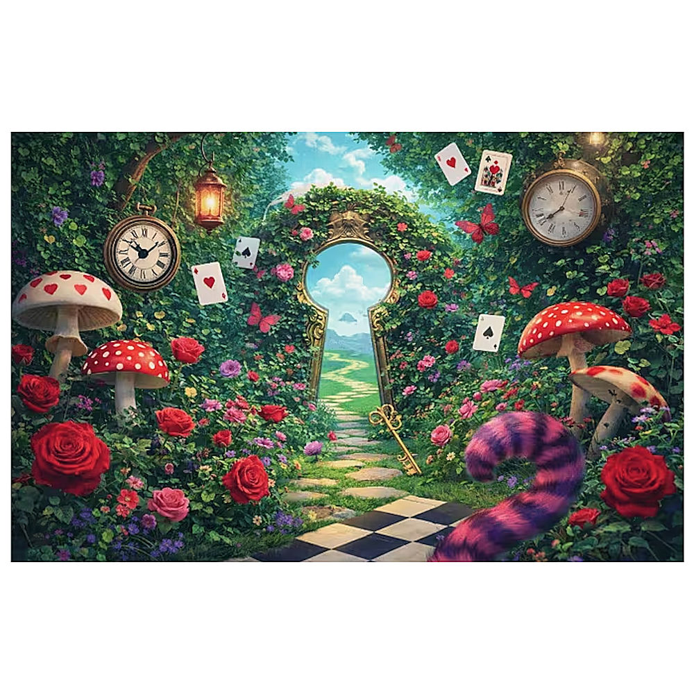 Alice in Wonderland Backdrop 4m x 2.1m