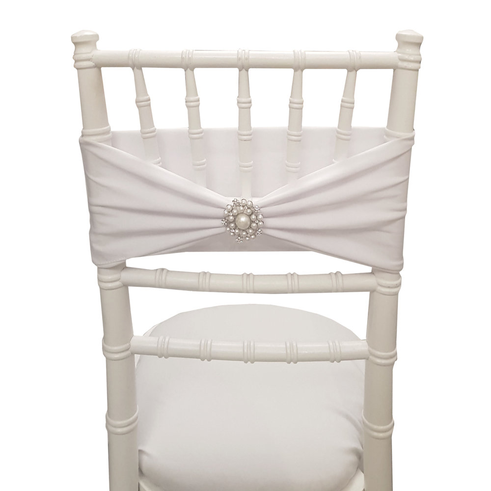 White Chiavari Chair with White Spandex Lycra Chair Band
