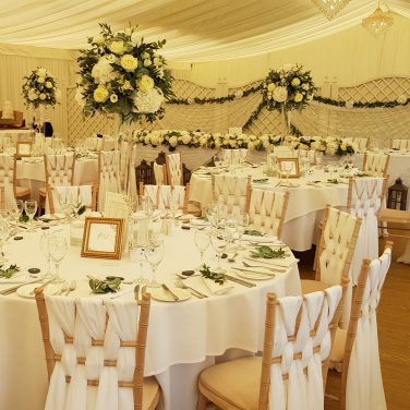 Quendon Hall Chiavari Chairs with White Weave