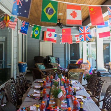 World Olympic International Flag Table Runner 1.83m x 30cm