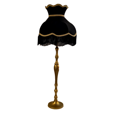 Black Lamp Shade on Gold Candleabra
