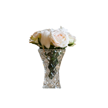 Bud Vase with Artificial Silk Flowers