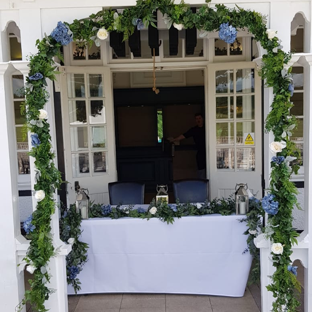 Hire of Mixed Foliage Garland with Silk Flowers - Image 11