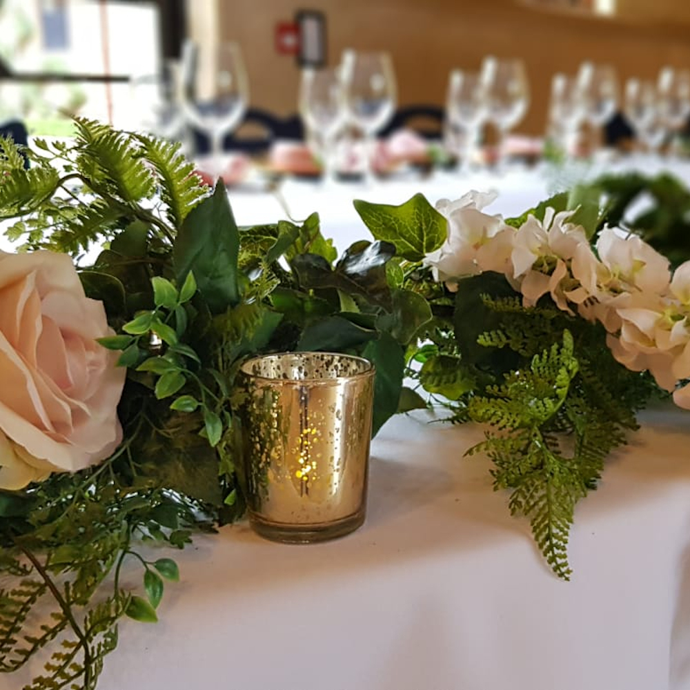 Hire of Mixed Foliage Garland with Silk Flowers - Image 12