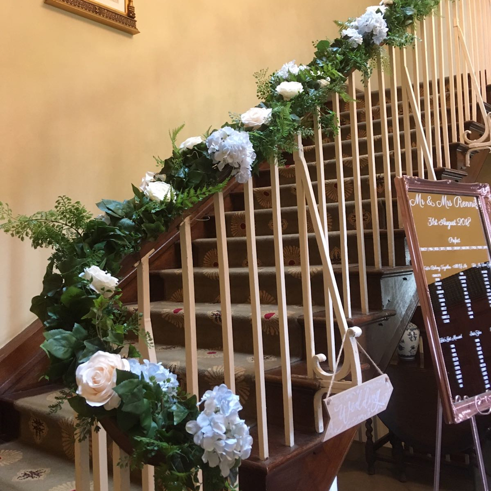Hire of Mixed Foliage Garland with Silk Flowers - Image 13