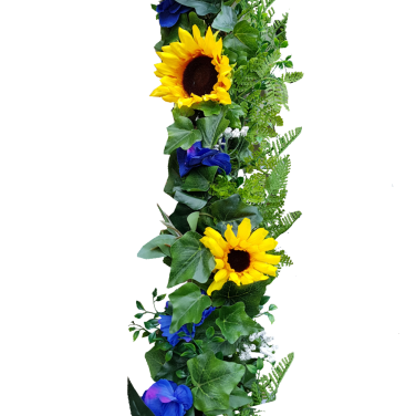Hire of Mixed Foliage Garland with Silk Flowers