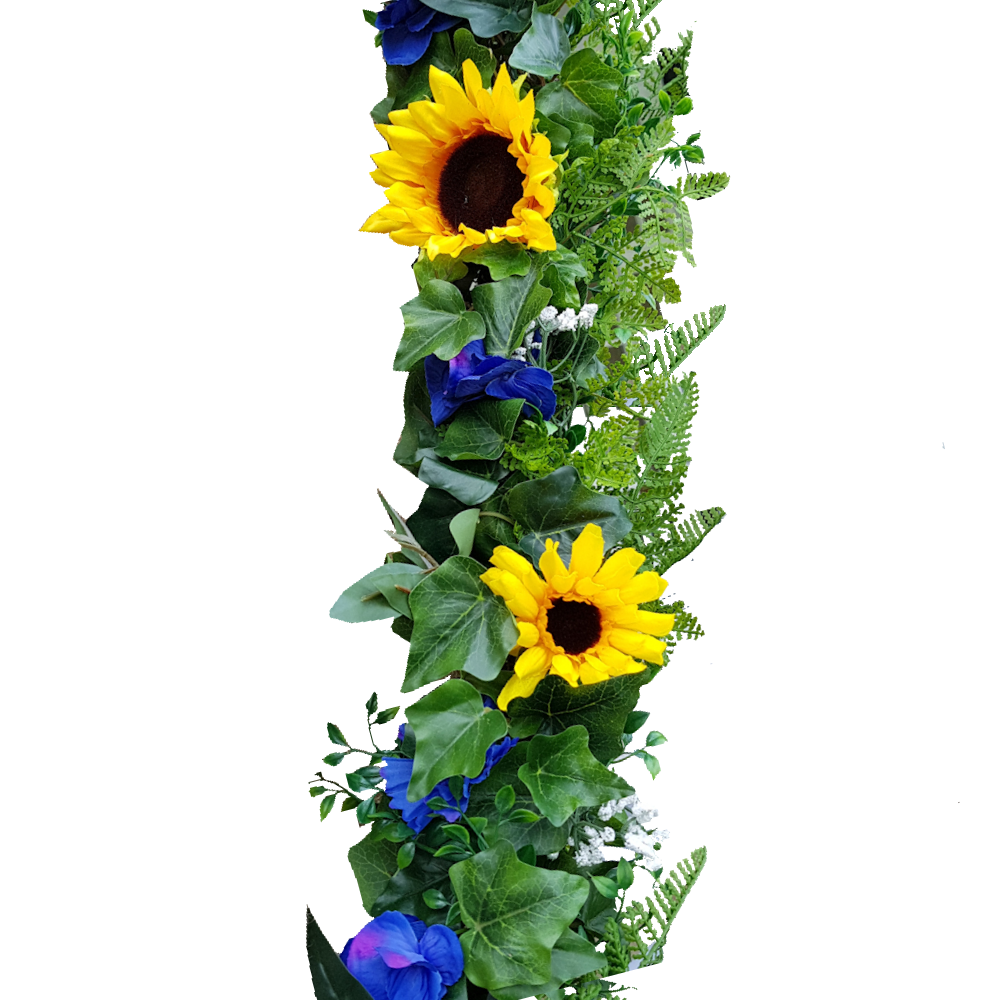 Hire of Mixed Foliage Garland with Silk Flowers