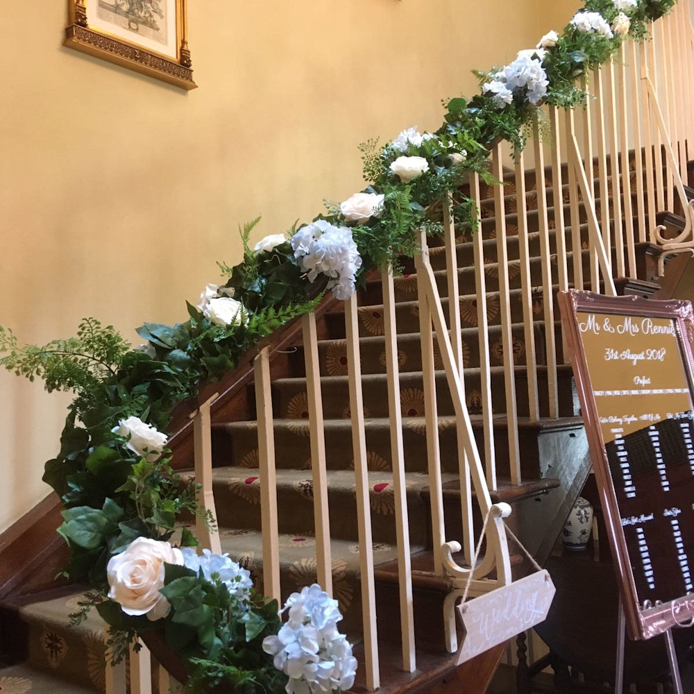 Hire of Mixed Foliage Garland with Silk Flowers - Image 18