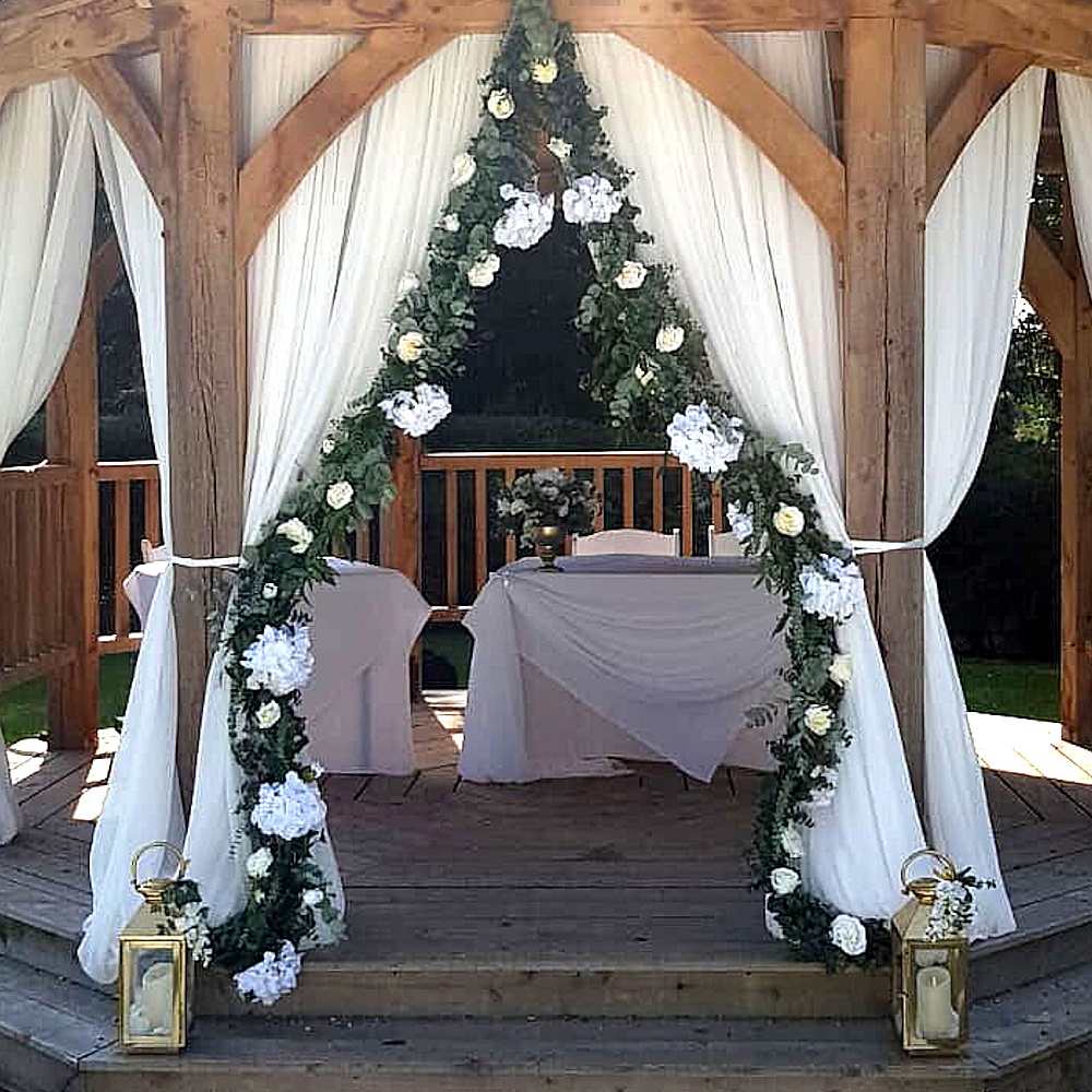 Hire of Mixed Foliage Garland with Silk Flowers - Image 16