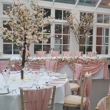 Pink Blossom Tree Centrepiece with Blossom Garland