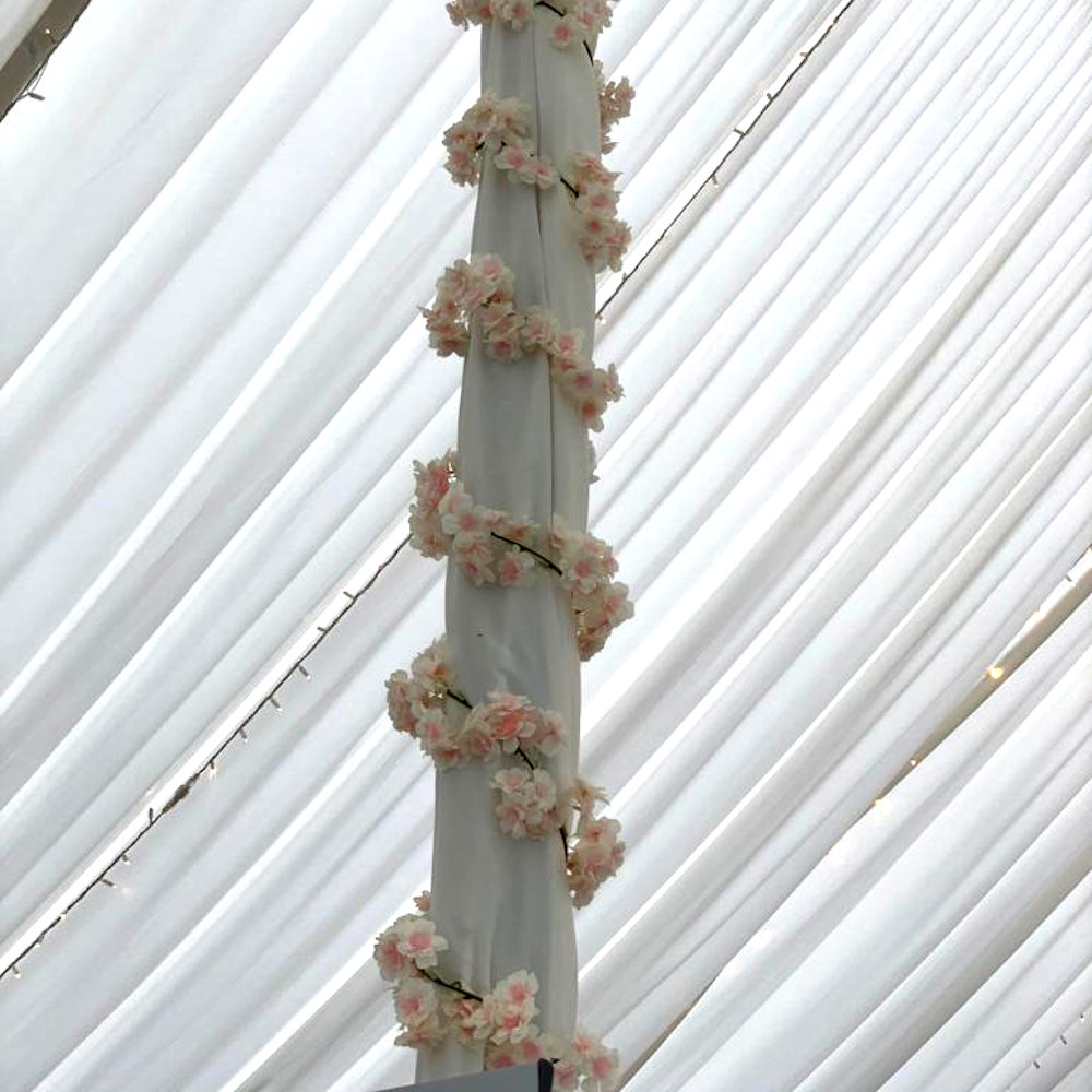 Pink Blossom Garland around poles