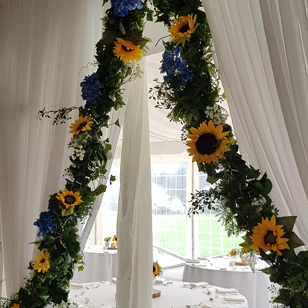 Hire of Mixed Foliage Garland with Silk Flowers - Image 3