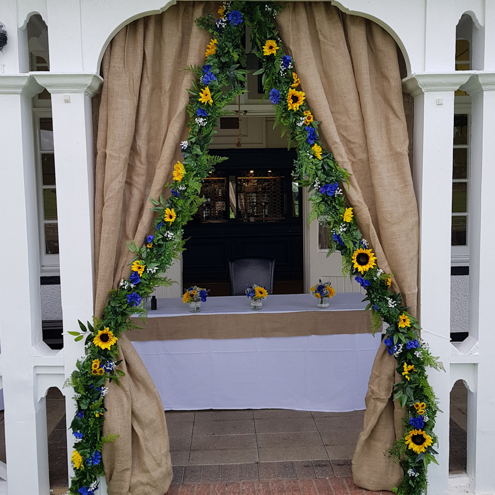 Hire of Mixed Foliage Garland with Silk Flowers - Image 22