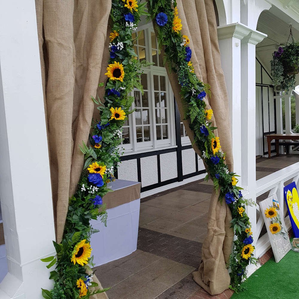 Hire of Mixed Foliage Garland with Silk Flowers - Image 23
